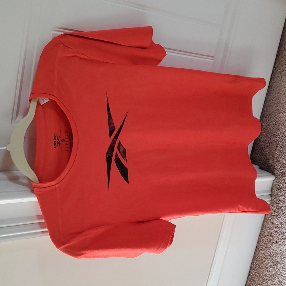 🌟MENS ORANGE REEBOK SPEEDWICK WORKOUT SHIRT SIZE S